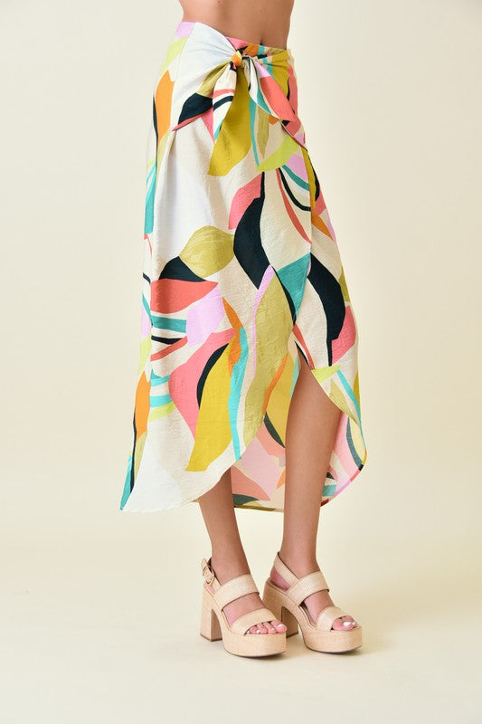 Abstract wrap around skirt