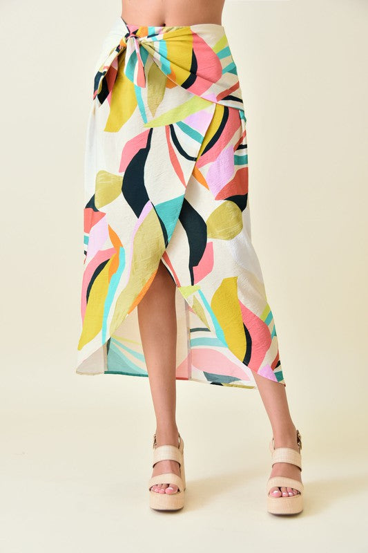 Abstract wrap around skirt