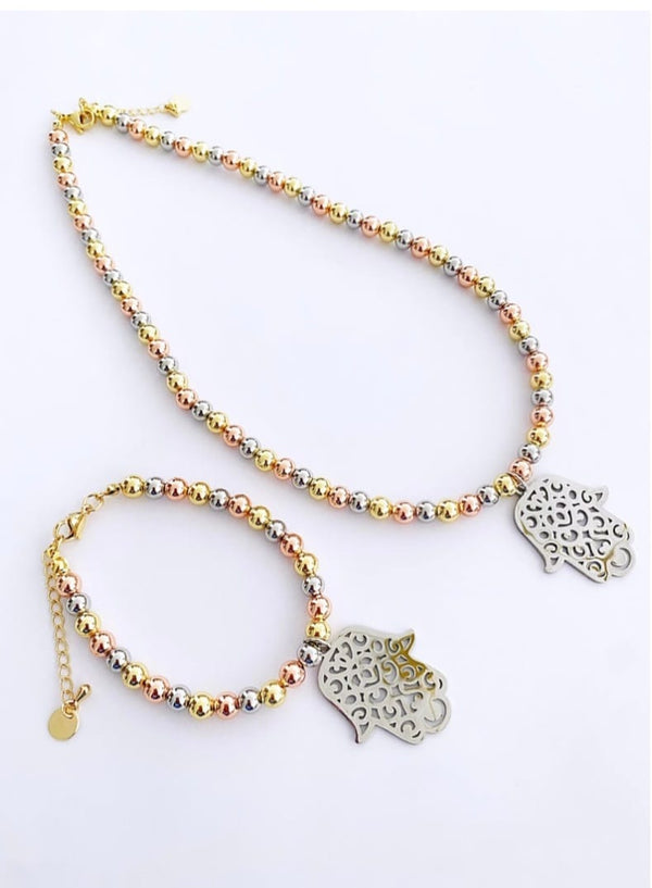 Hamsa 3 color bracelet