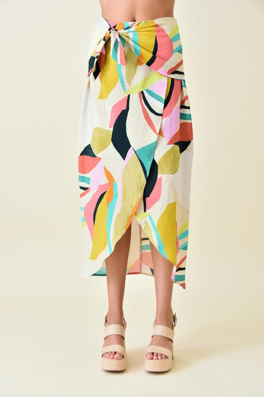 Abstract wrap around skirt