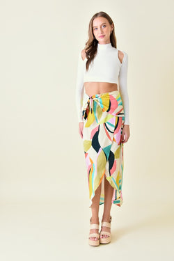 Abstract wrap around skirt