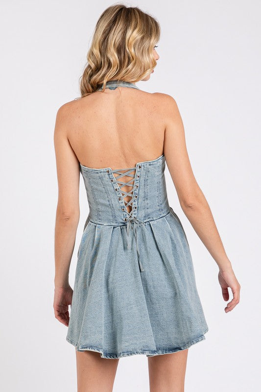 Lace it up mini dress