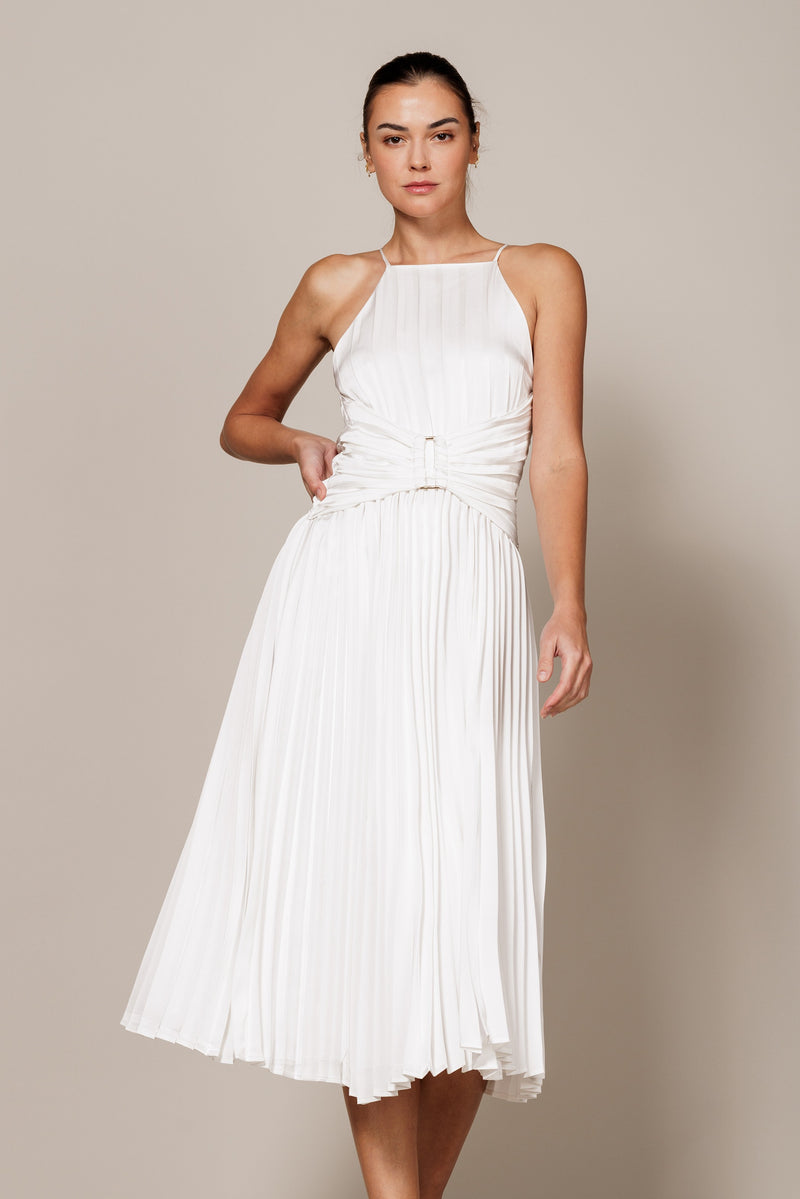 Hailey pleated white dress