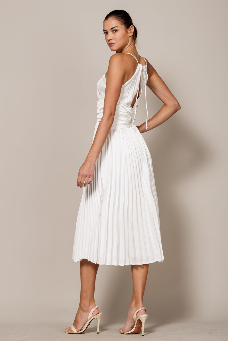 Hailey pleated white dress