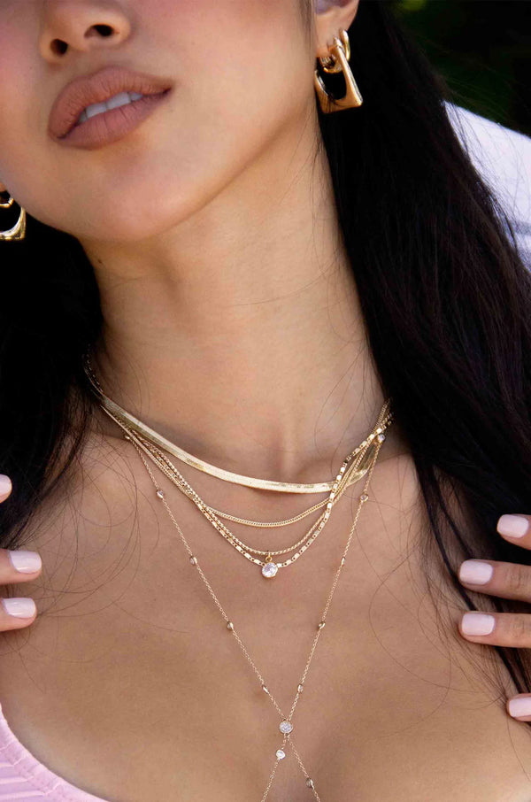 All the Chains 18k Gold Plated Layered Necklace