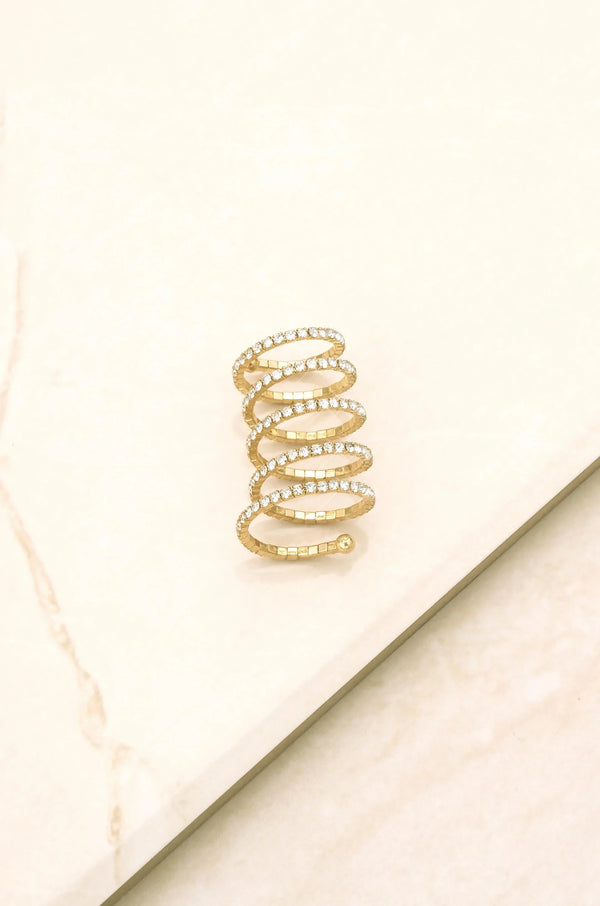 Spiral Down Crystal ring